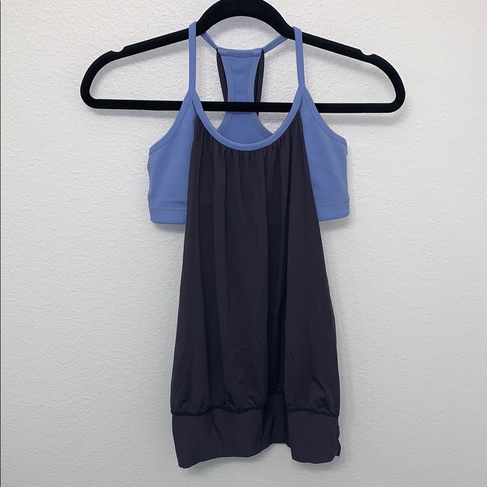 Lululemon Athletica Blue and Black Tank Top